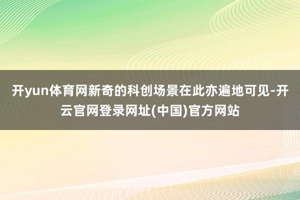 开yun体育网新奇的科创场景在此亦遍地可见-开云官网登录网址(中国)官方网站