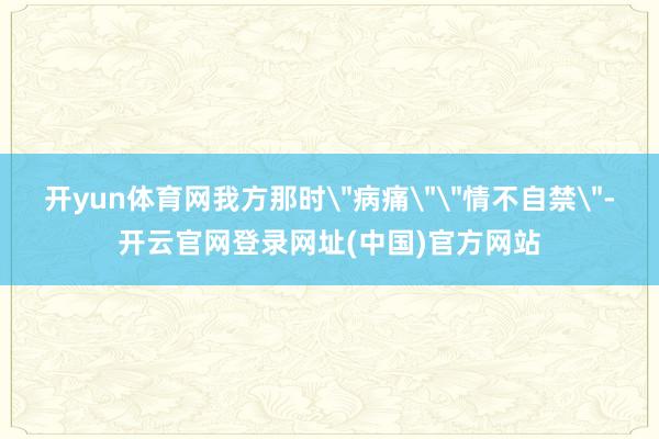 开yun体育网我方那时
